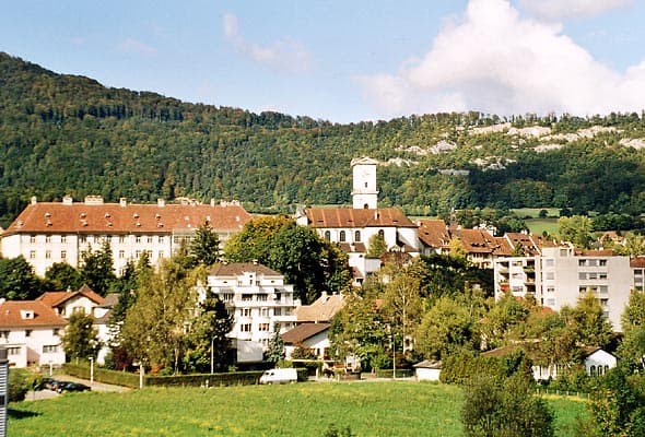 Veduta di Delémont, cantone Giura