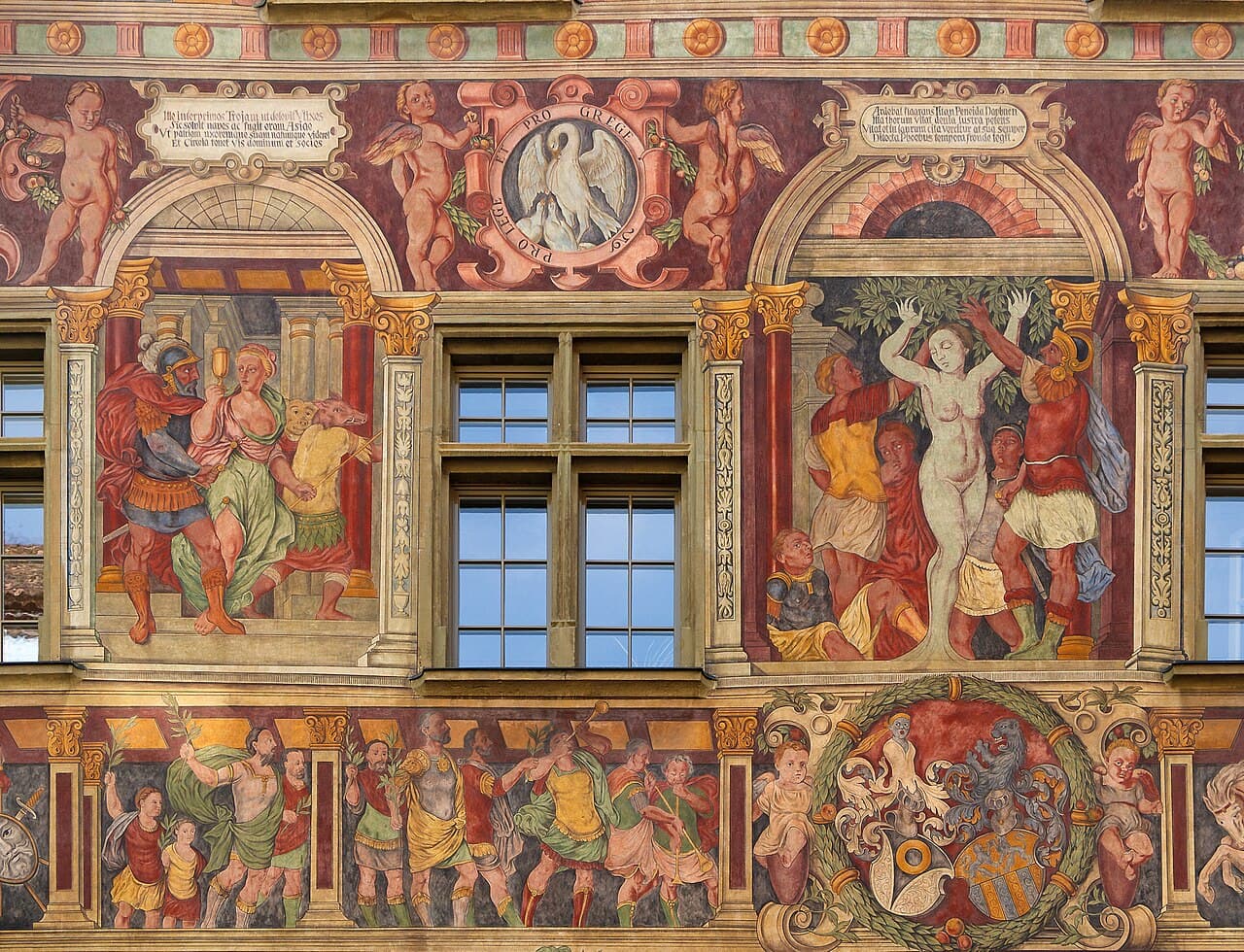 Veduta di Sciaffusa, cantone Sciaffusa